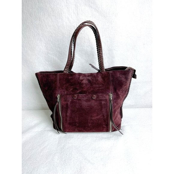 All Saints Handbags - All Saints Fleur De Lis East West Chocolate Brown Suede Tote bag